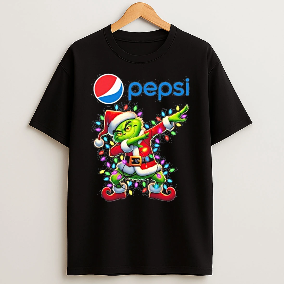 2025 Pepsi X Santa Grinch Dabbing Light Tshirt Hoodie