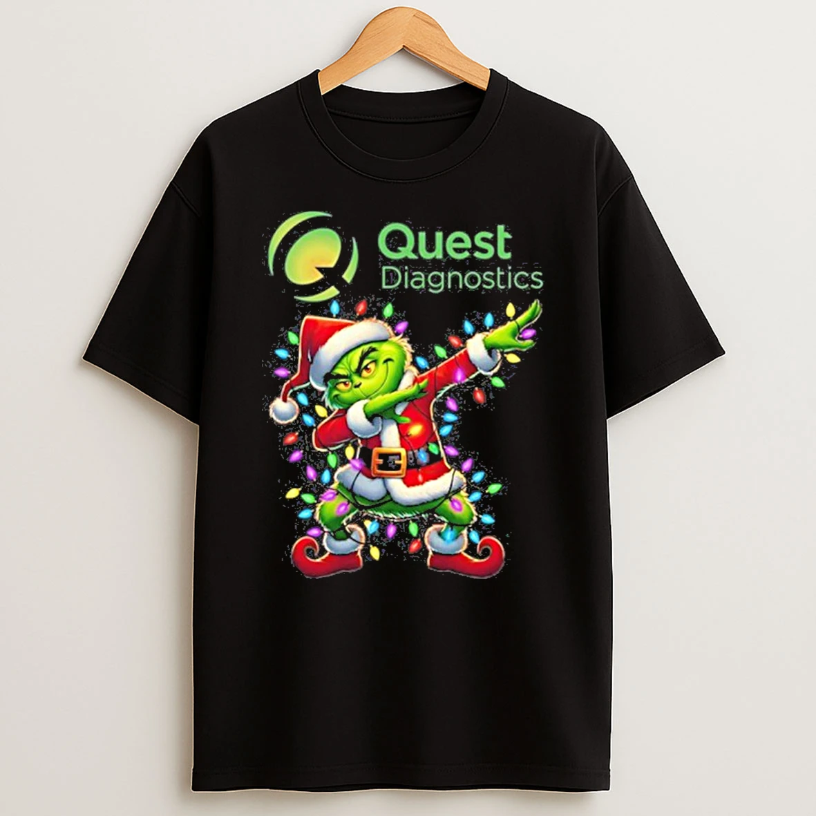 2025 Quest Diagnostics X Santa Grinch Dabbing Light Tshirt Hoodie