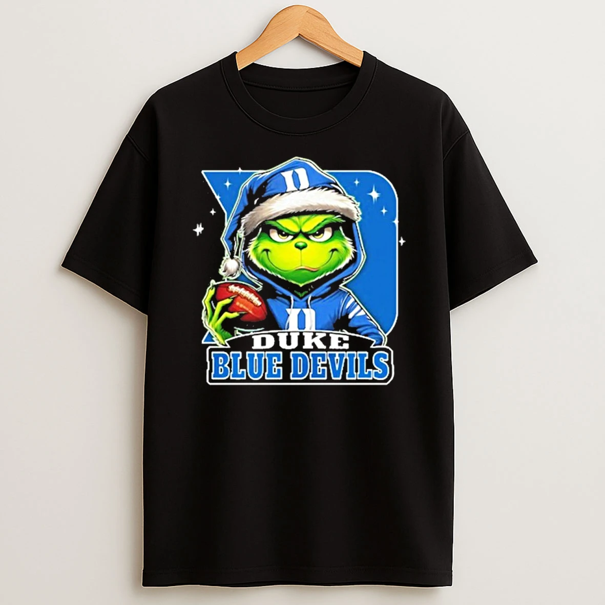 2025 Santa Grinch X Duke Blue Devils Logo Baseball Tshirt Hoodie