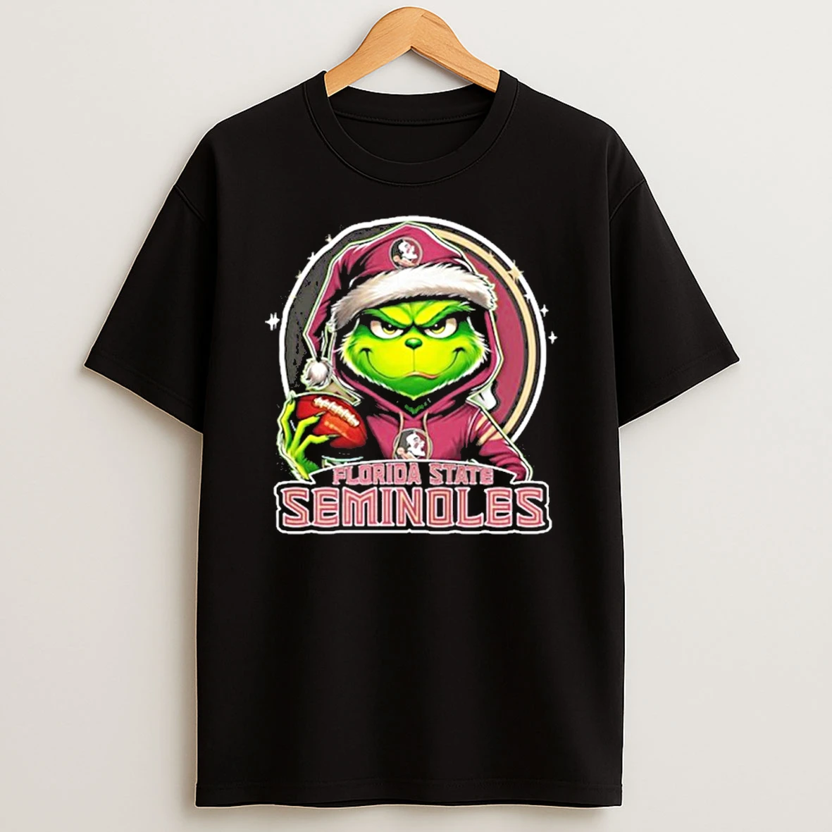 2025 Santa Grinch X Florida State Seminoles Logo Baseball Tshirt Hoodie