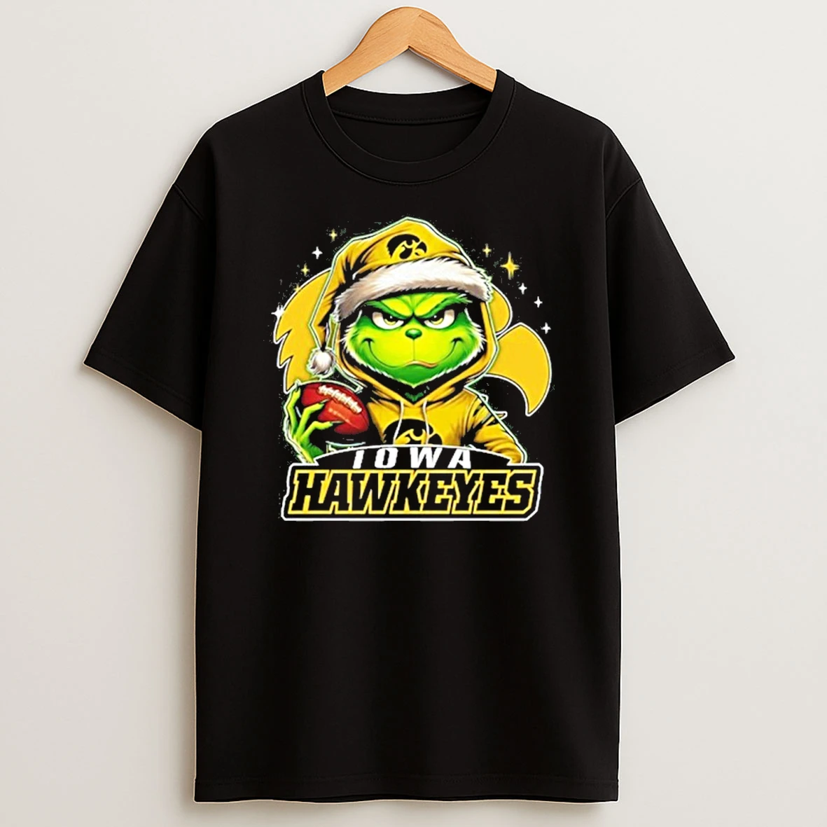 2025 Santa Grinch X Iowa Hawkeyes Logo Baseball Tshirt Hoodie
