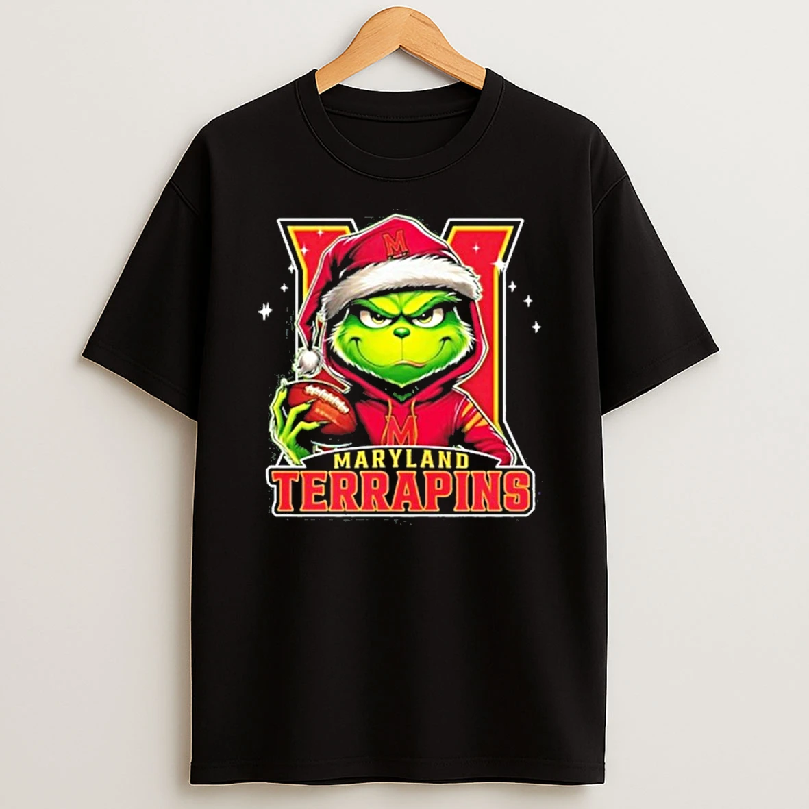 2025 Santa Grinch X Maryland Terrapins Logo Baseball Tshirt Hoodie