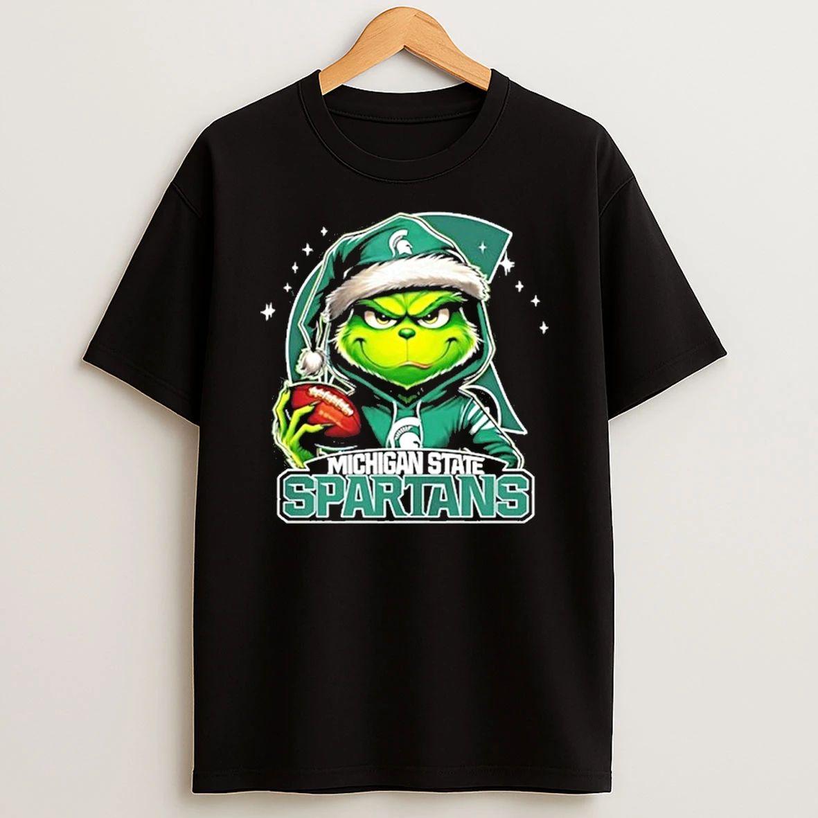 2025 Santa Grinch X Michigan State Spartans Logo Baseball Tshirt Hoodie