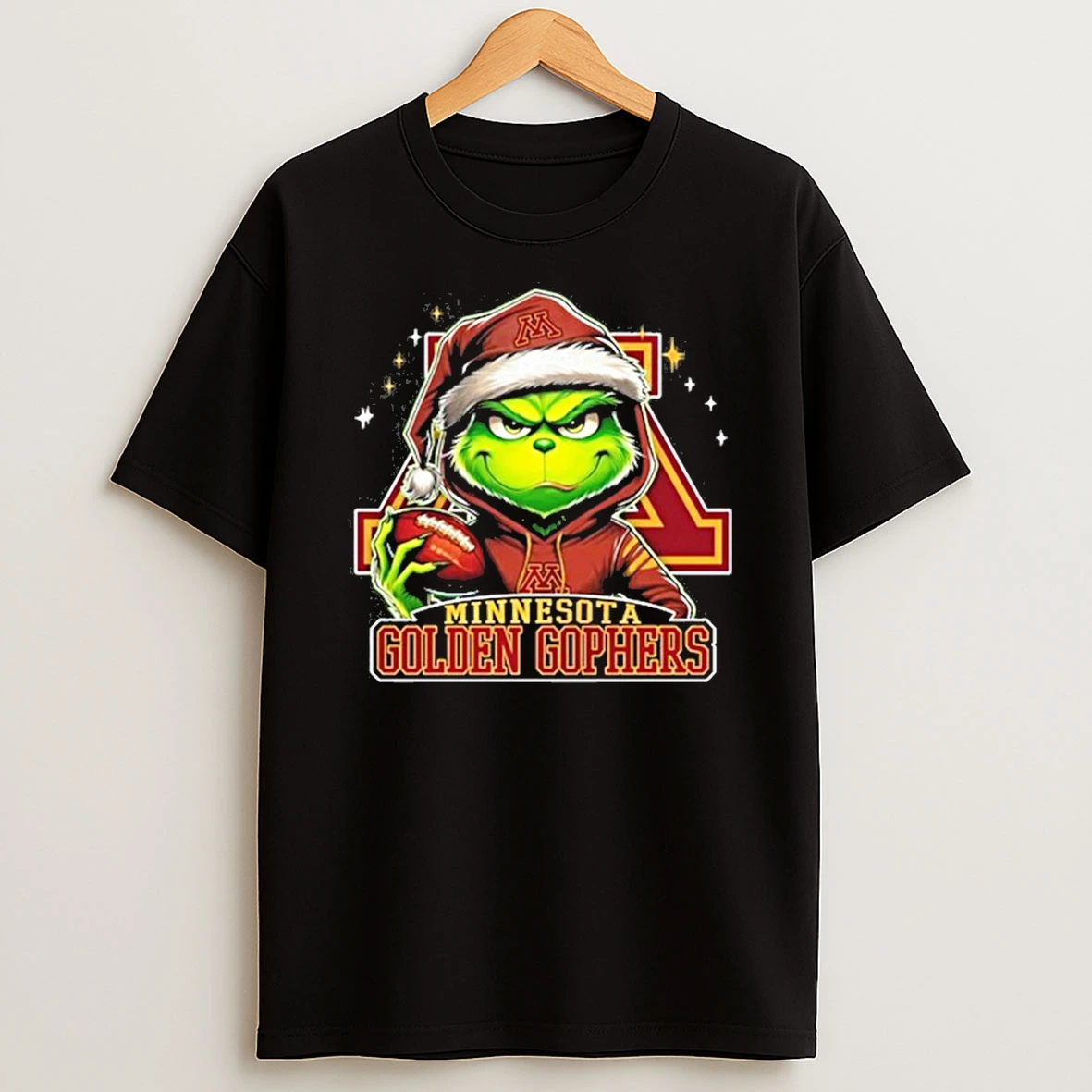 2025 Santa Grinch X Minnesota Golden Gophers Logo Baseball Tshirt Hoodie
