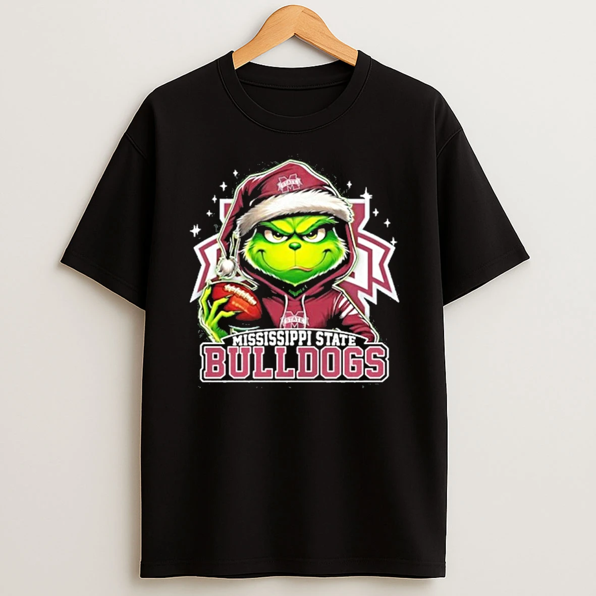 2025 Santa Grinch X Mississippi State Bulldogs Logo Baseball Tshirt Hoodie