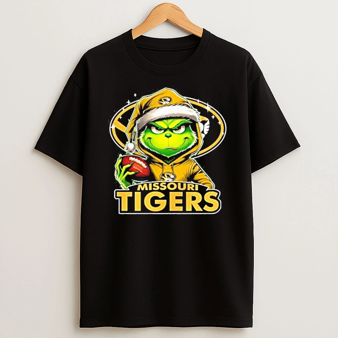 2025 Santa Grinch X Missouri Tigers Logo Baseball Tshirt Hoodie