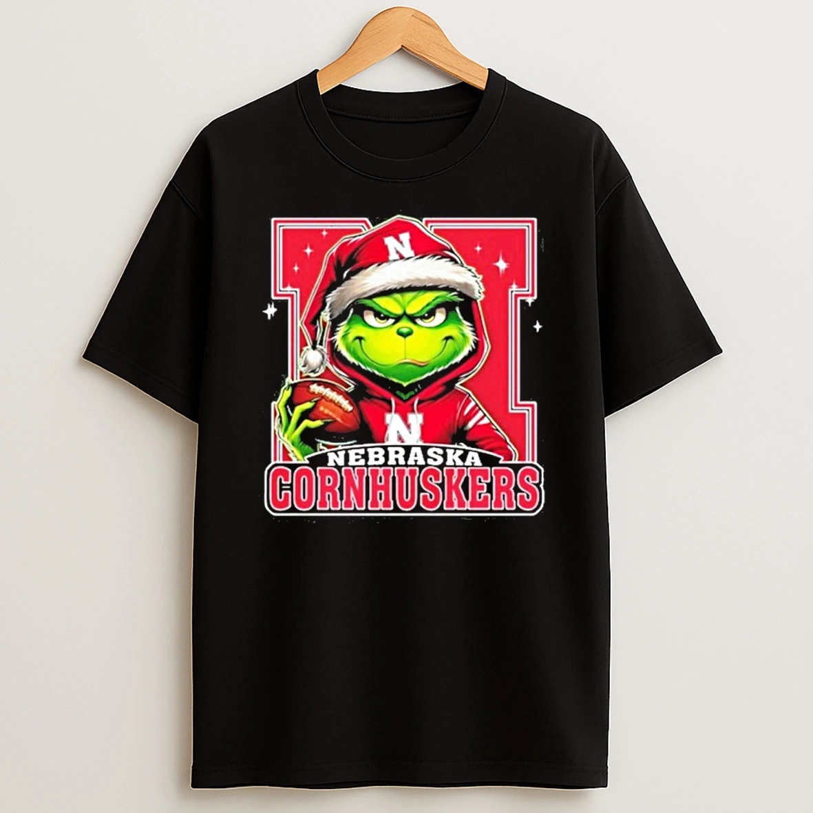 2025 Santa Grinch X Nebraska Cornhuskers Logo Baseball Tshirt Hoodie