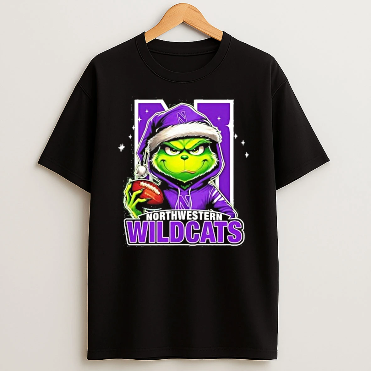 2025 Santa Grinch X Northwestern Wildcats Logo Baseball Tshirt Hoodie