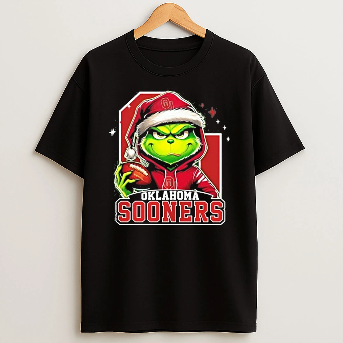 2025 Santa Grinch X Oklahoma Sooners Logo Baseball Tshirt Hoodie