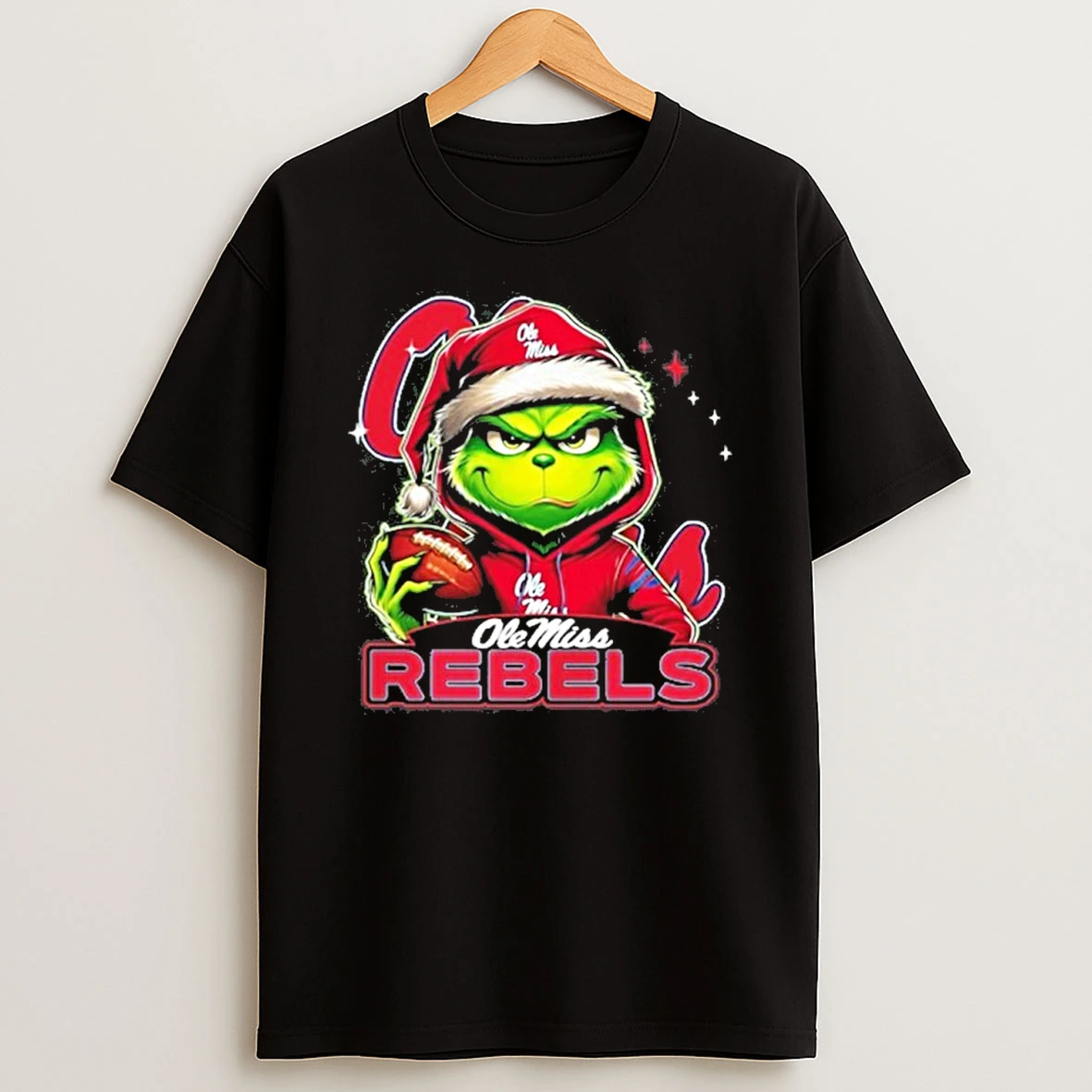 2025 Santa Grinch X Ole Miss Rebels Logo Baseball Tshirt Hoodie