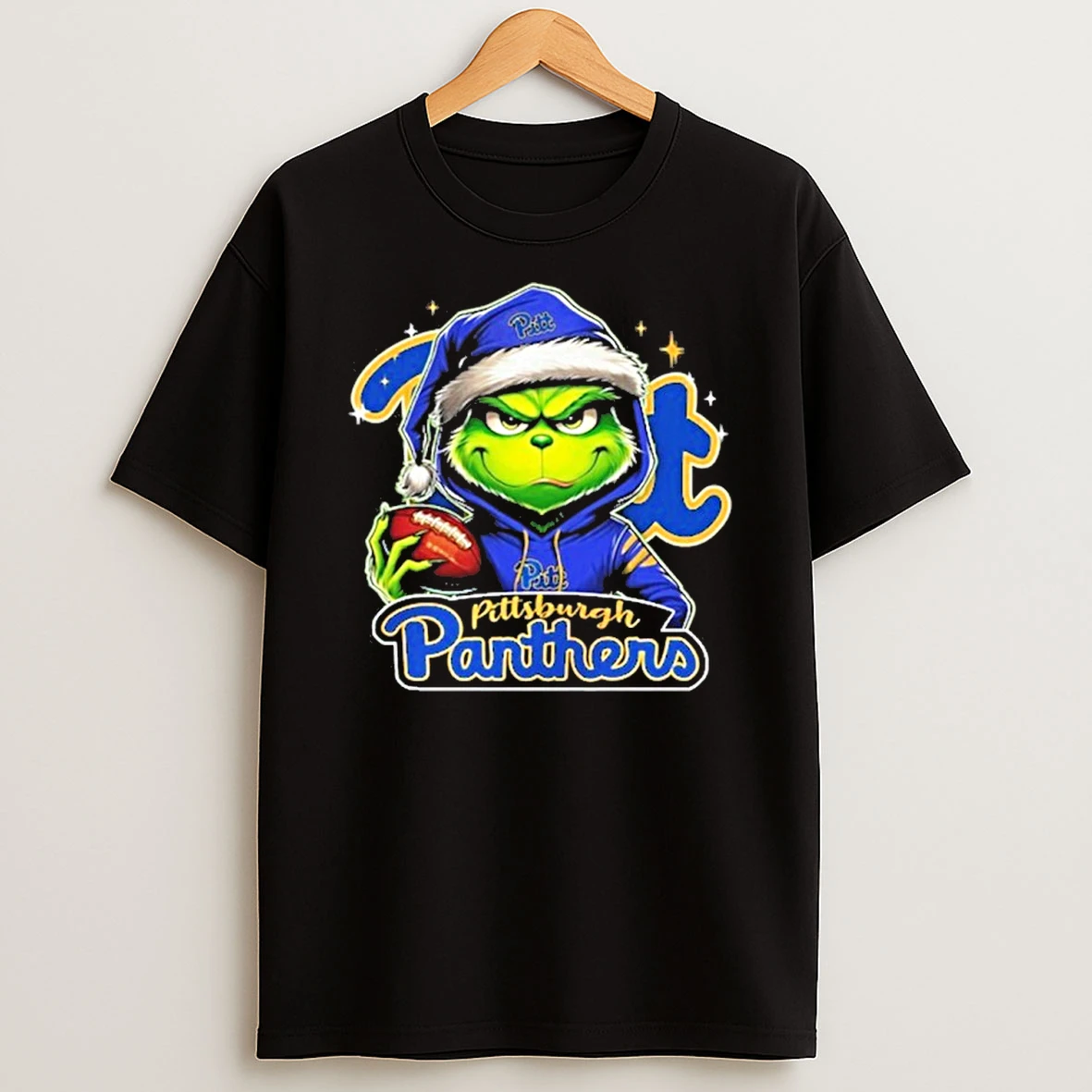2025 Santa Grinch X Pittsburgh Panthers Logo Baseball Tshirt Hoodie