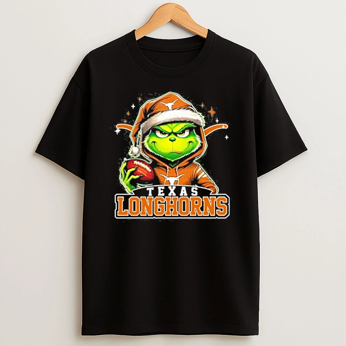 2025 Santa Grinch X Texas Longhorns Logo Baseball Tshirt Hoodie