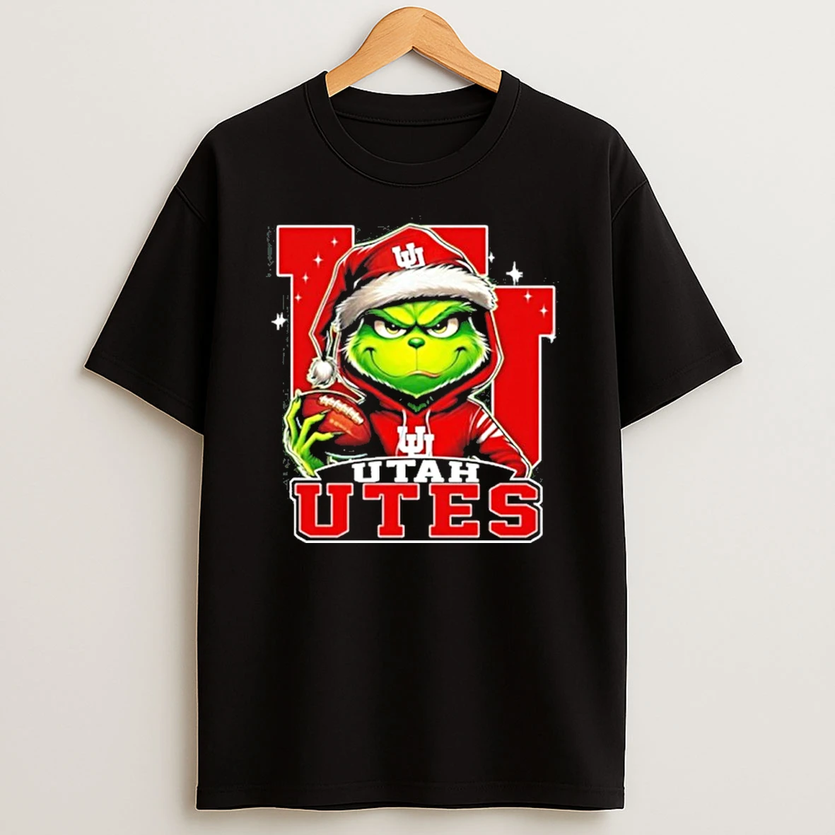 2025 Santa Grinch X Utah Utes Logo Baseball Tshirt Hoodie