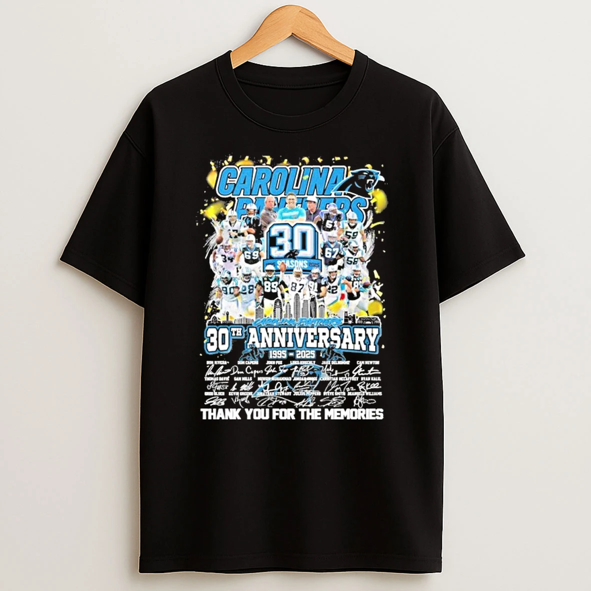 30th Anniversary 1995 2025 Carolina Panthers Team Tshirt Hoodie