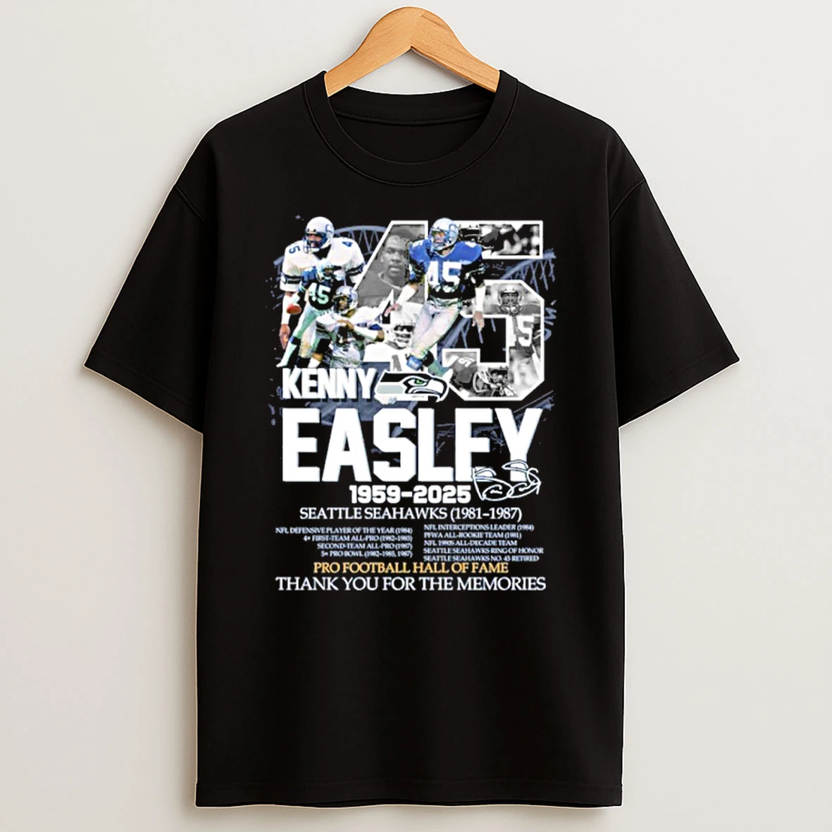 45 Kenny Easley 1959 2025 Pro Football Hall Of Fame Thank You For The Memories Tshirt Hoodie