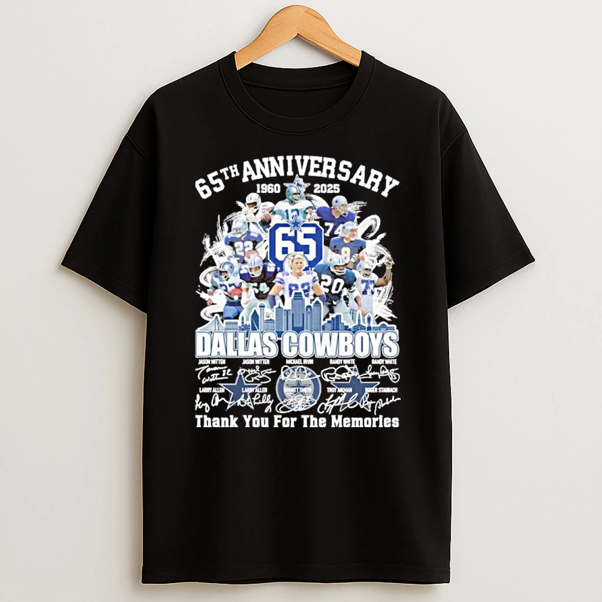 65th Anniversary 1960 2025 Dallas Cowboys Teams Signatures Tshirt Hoodie