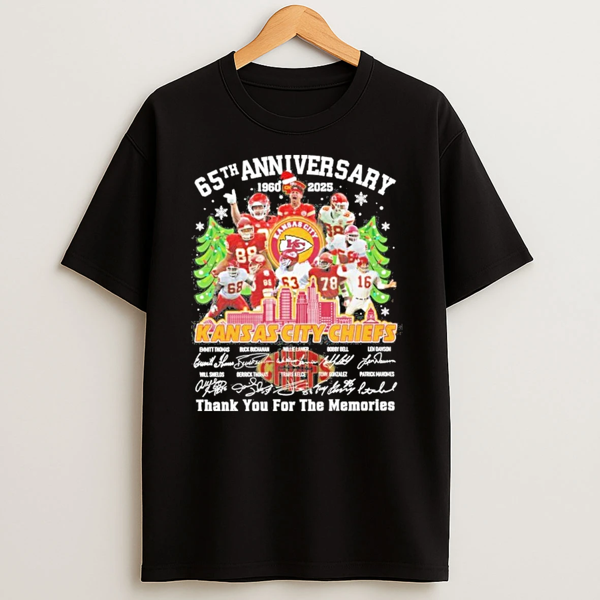 65th Anniversary Kansas City Chiefs Signature Thank You For The Memories Tshirt Hoodie