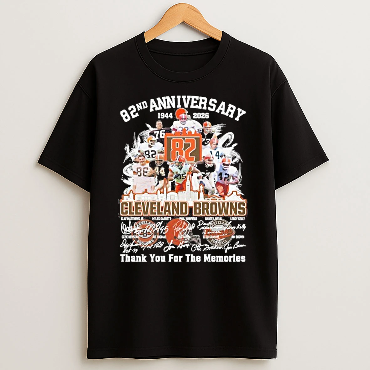 82nd Anniversary 1944 2026 Cleveland Browns Teams Signatures Tshirt Hoodie