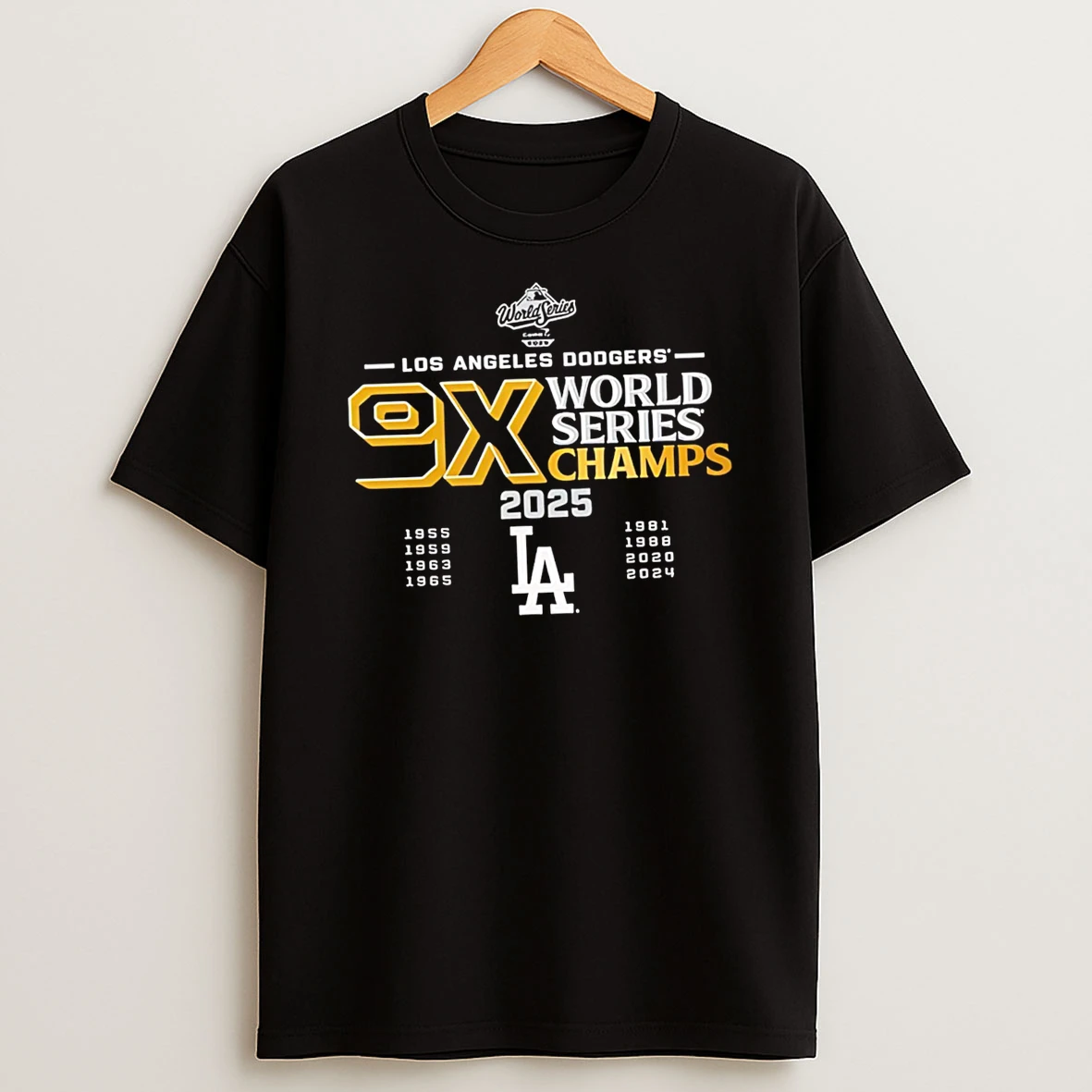 9 Time Los Angeles Dodgers World Series Champs 2025 Black Tshirt Hoodie
