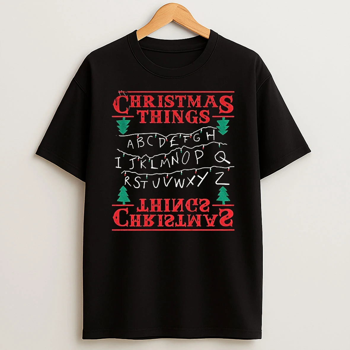 Abcdefghij Christmas Things Upside Down Alphabet Merry Xmas Tshirt Hoodie
