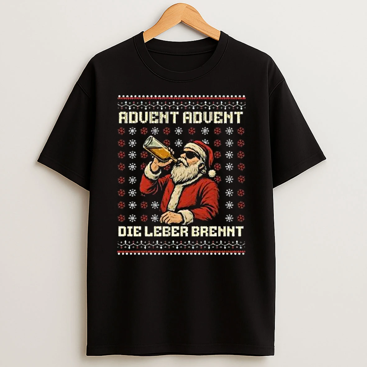 Advent Advent Die Leber Brennt Ugly Christmas Tshirt Hoodie