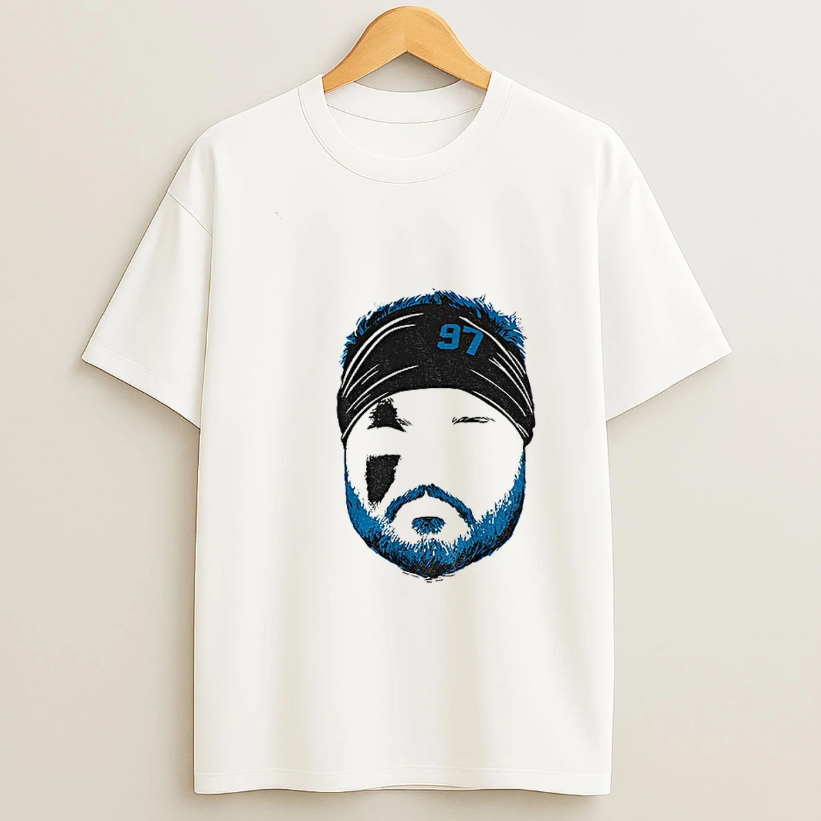 Aidan Hutchinson 97 Blank Face Detroit Lions Nfl Football 2025 Tshirt Hoodie