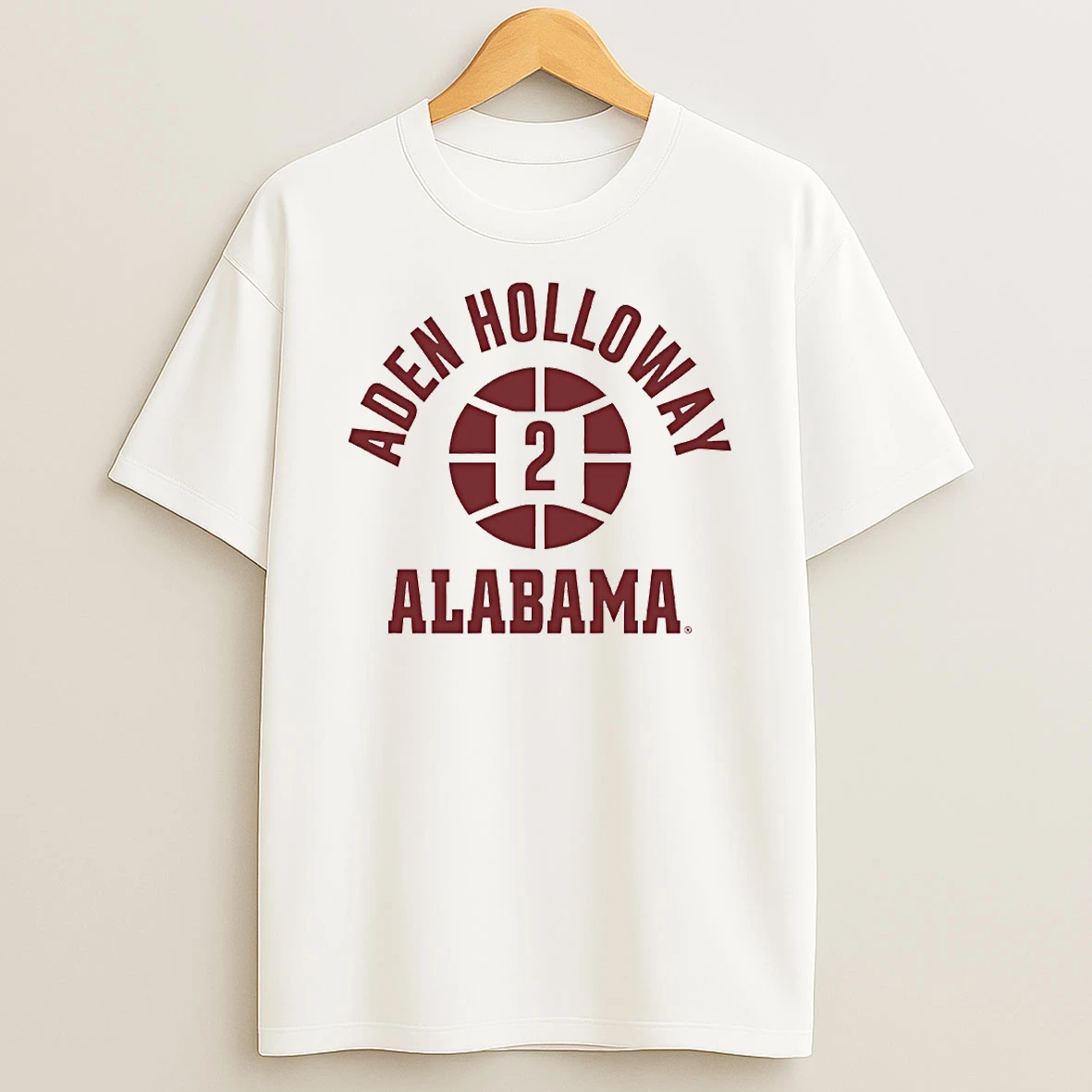 Alabama Crimson Tide Basketball Aden Holloway 2 Name Number Ball Circle Tshirt Hoodie