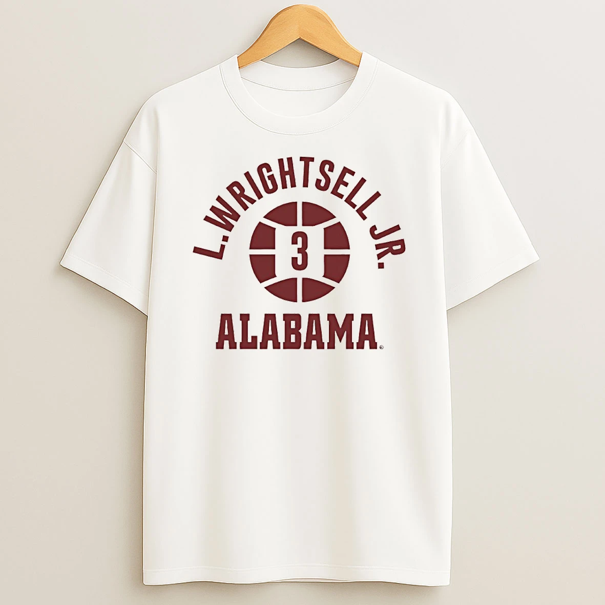 Alabama Crimson Tide Basketball Latrell Wrightsell Jr 3 Name Number Ball Circle Tshirt Hoodie