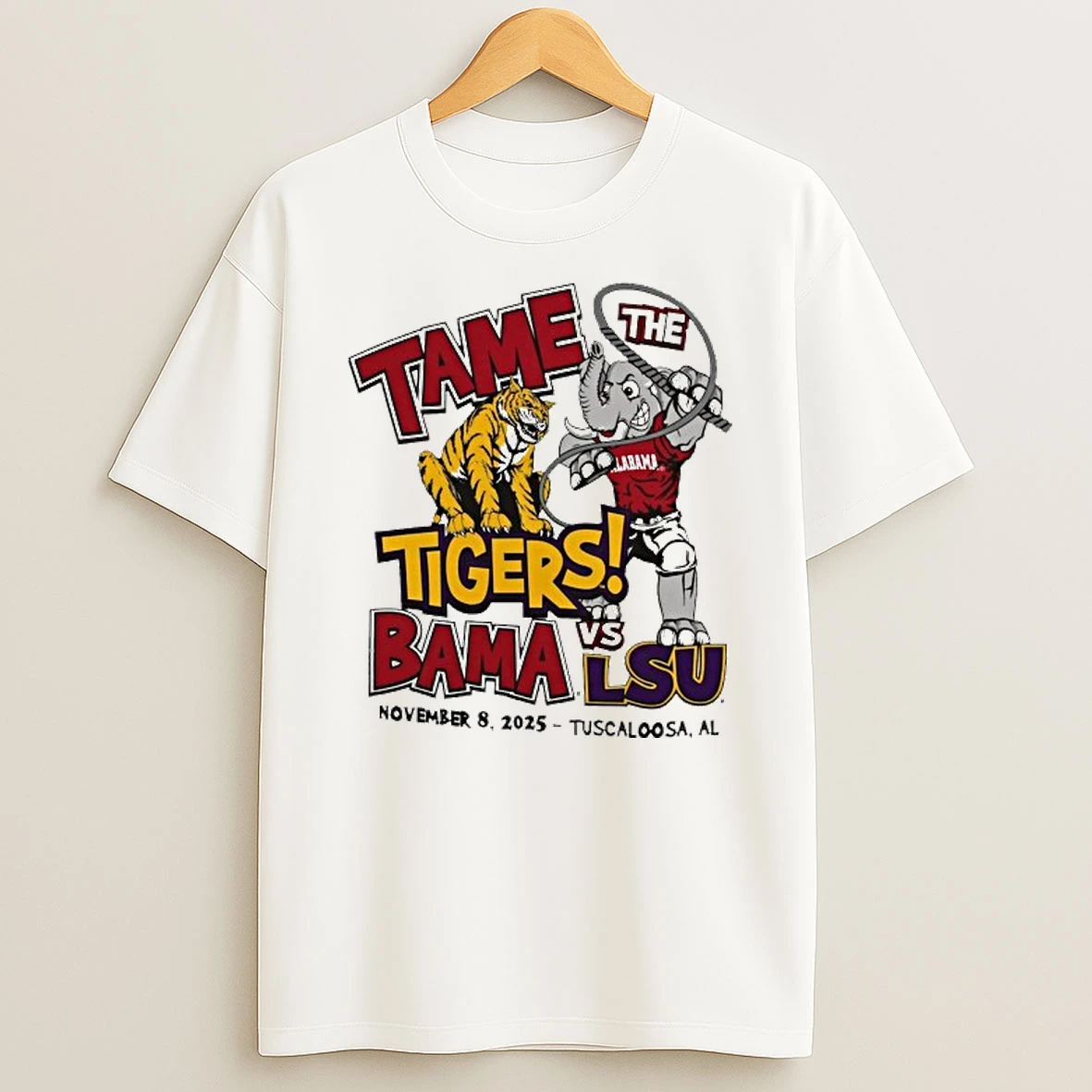 Alabama Crimson Tide Vs Lsu Tigers 2025 Tame The Tigers Tshirt Hoodie