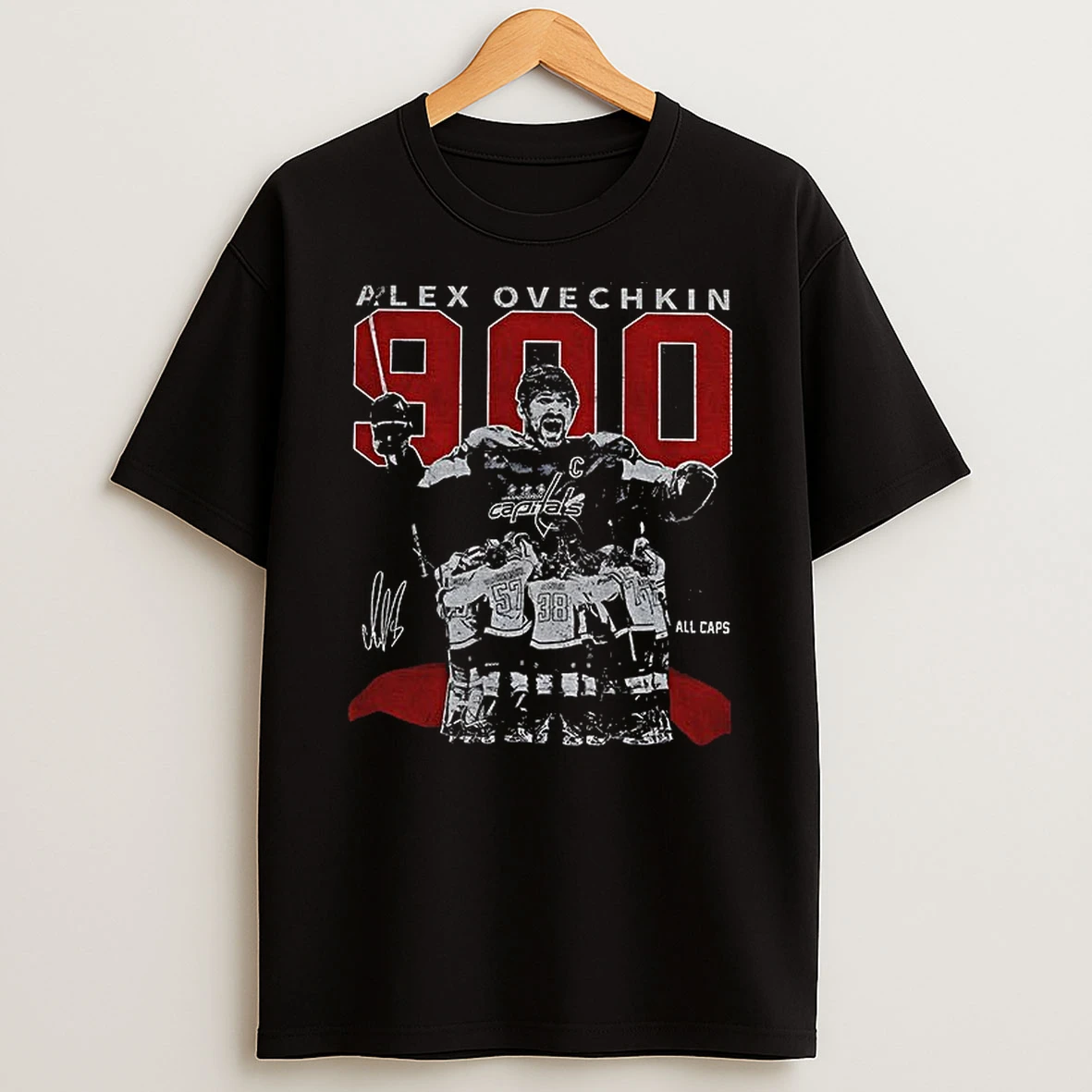 Alex Ovechkin 900 Goal Vintage All Caps Signature Tshirt Hoodie