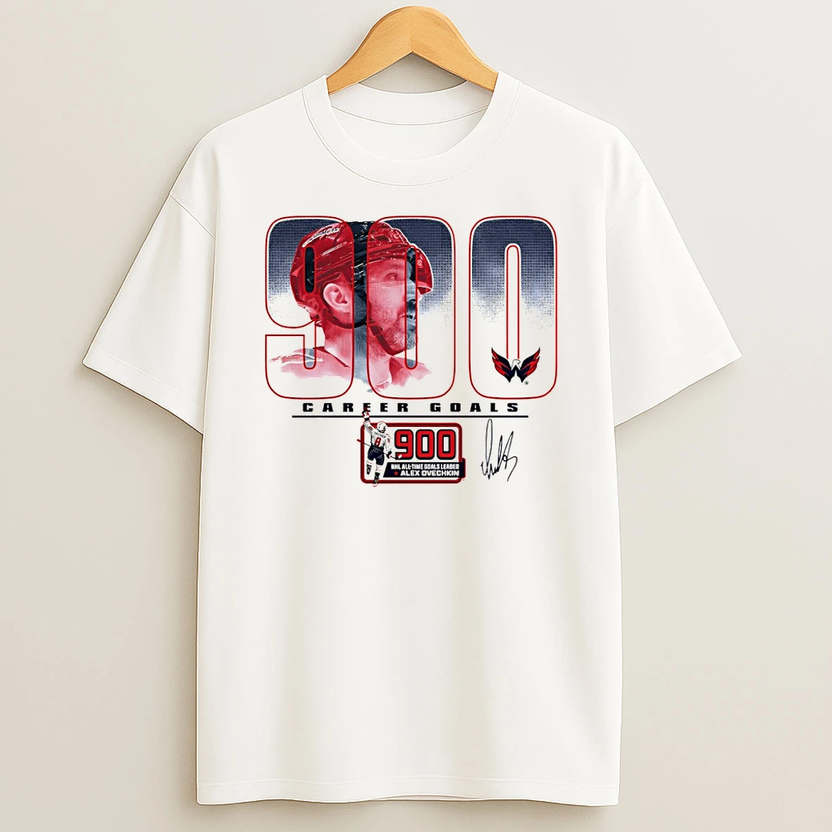 Alexander Ovechkin Washington Capitals 900th Career Goal Signature Tshirt Hoodie