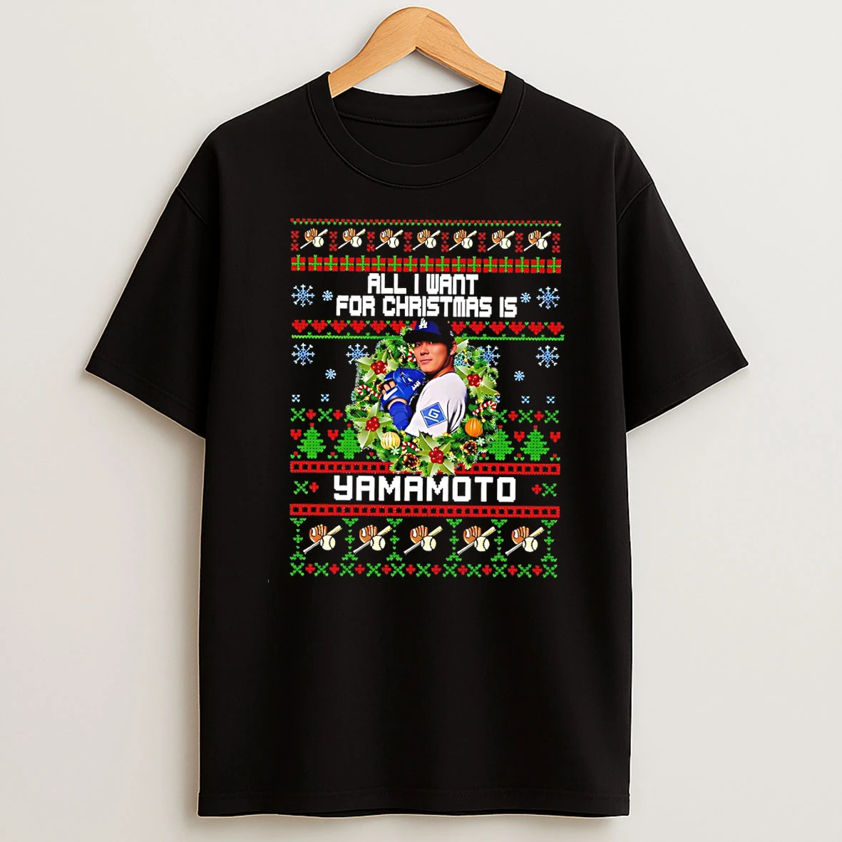 All I Want For Christmas Is Yamamoto Yoshinobu Yamamoto La Baseball Mvp Tshirt Hoodie
