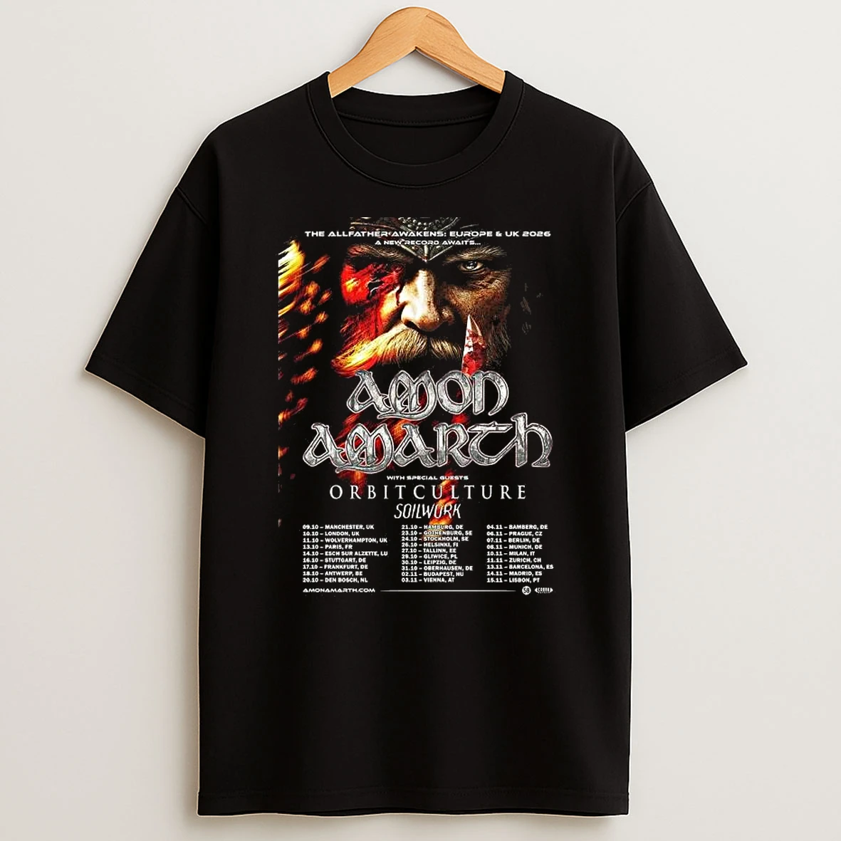 Amon Amarth The Allfather Awakens Europe And Uk 2026 Tour A New Record Awaits Tshirt Hoodie
