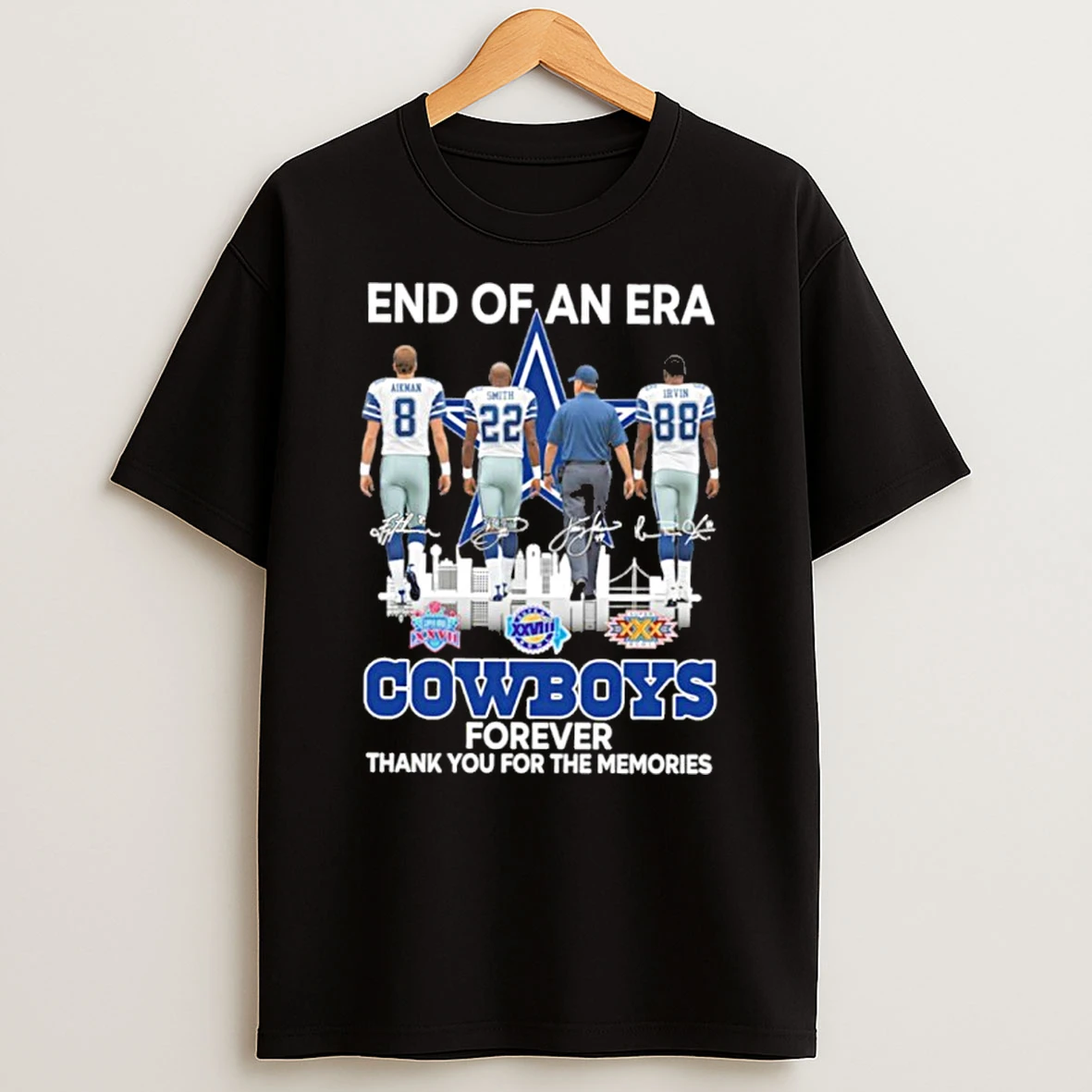 And Of An Era Player Signature City Cowboys Forever Thank You For The Memories Tshirt Hoodie