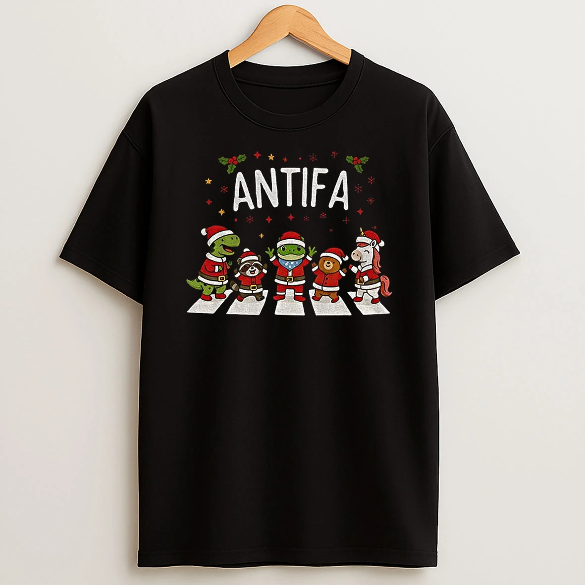 Animal Dancing Abbey Road Antifa Christmas Tshirt Hoodie