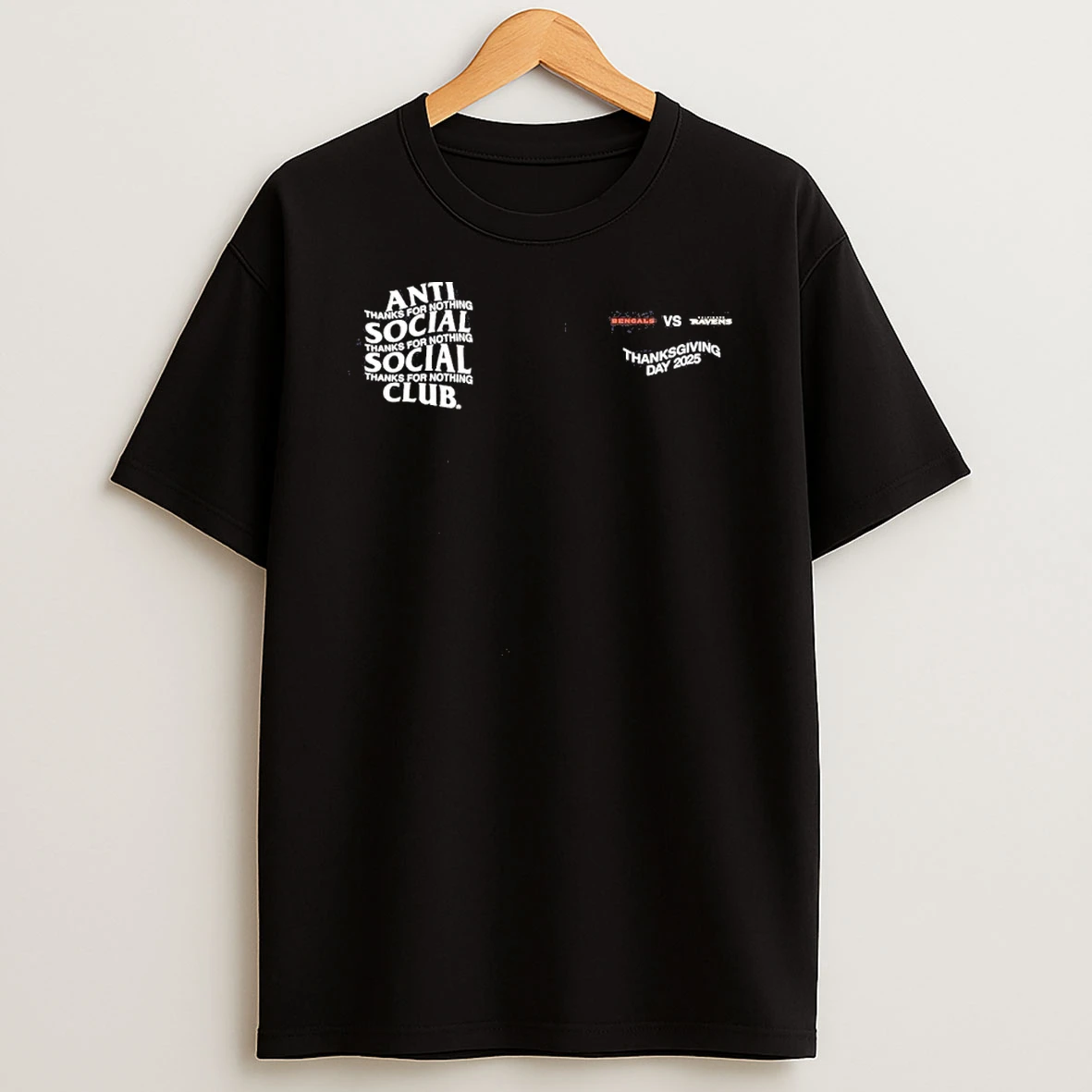 Anti Social Social Club Bengals Vs Ravens Thanksgiving Day 2025 Tshirt Hoodie
