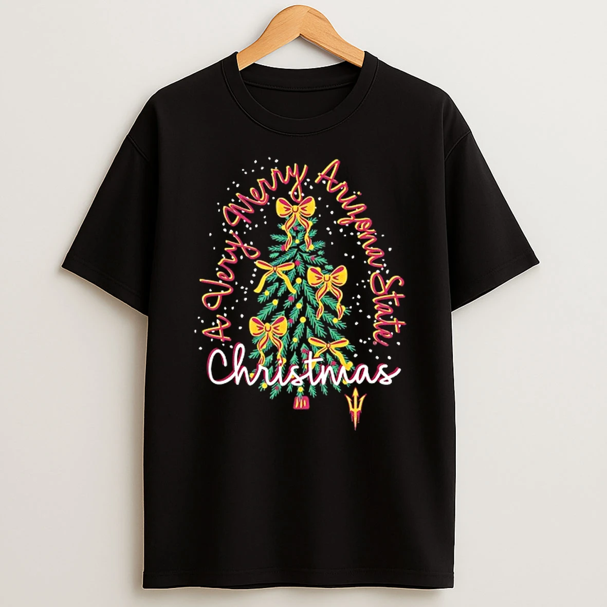 Arizona State Sun Devils Christmas Tree Bow Tshirt Hoodie