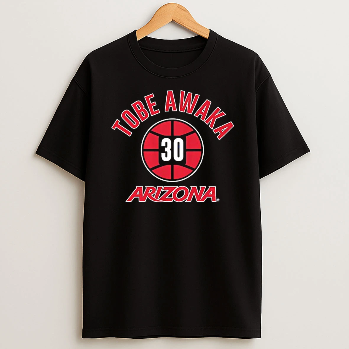 Arizona Wildcats Basketball Tobe Awaka 30 Name Number Ball Tshirt Hoodie