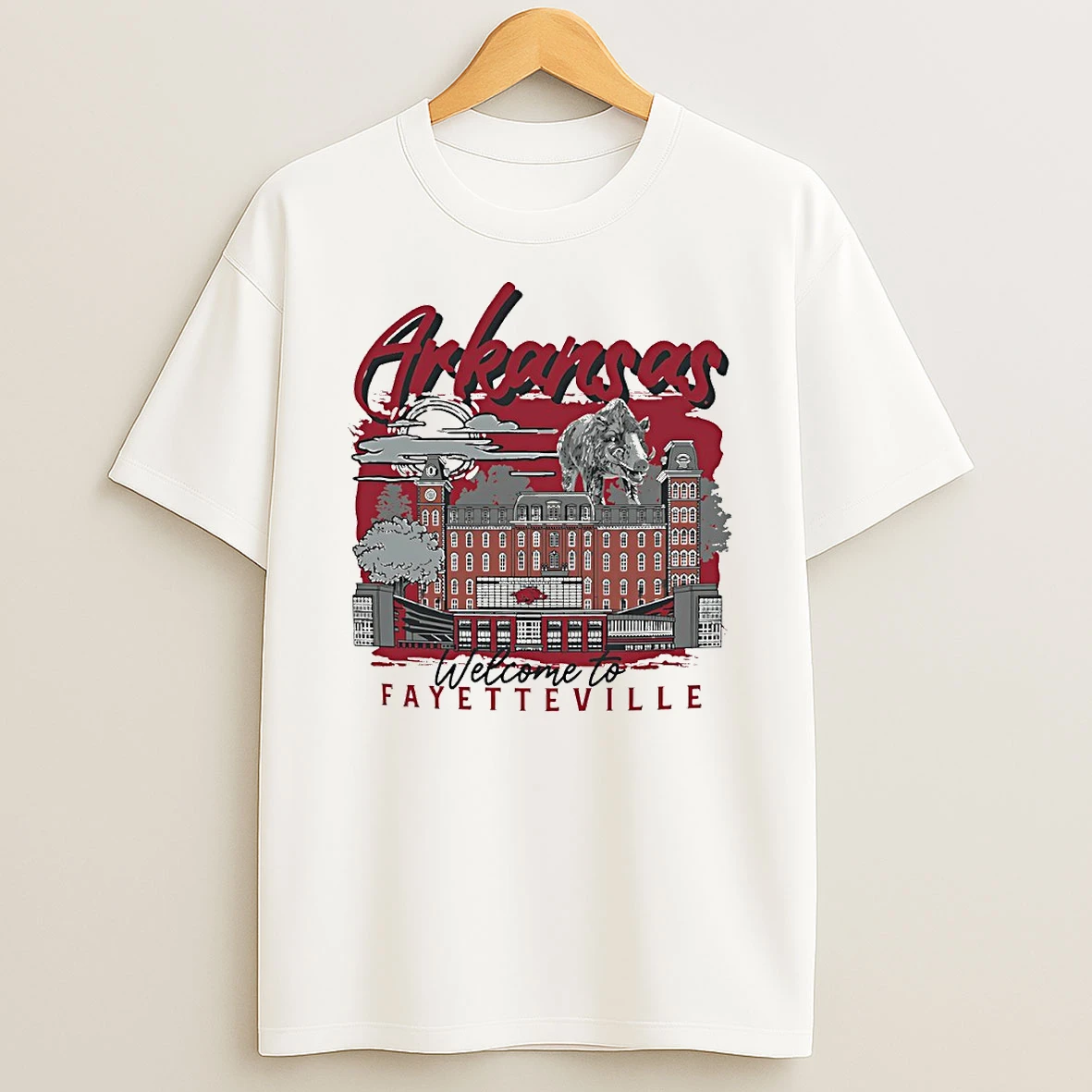 Arkansas Razorbacks Welcome To Fayetteville Circle Tshirt Hoodie