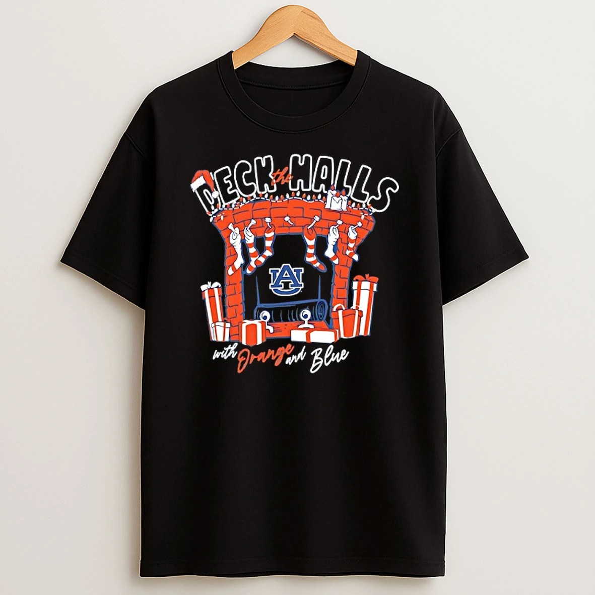 Auburn Tigers Deck The Halls With Orange And Blue Christmas Tshirt Hoodie