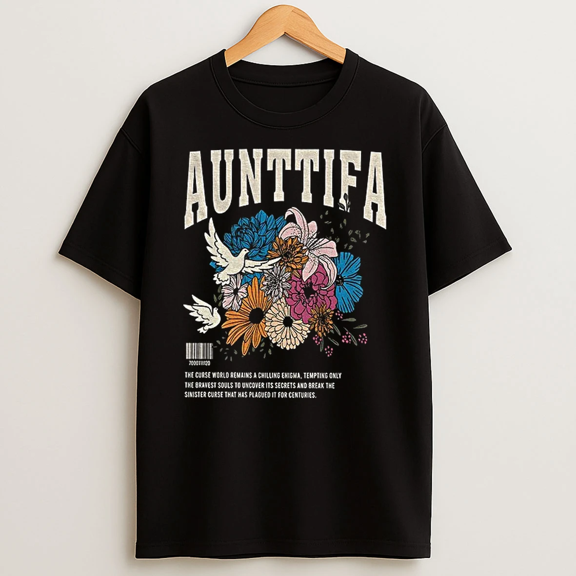 Aunt Tifa Anti Fascist Retro Floral Boho Activist Tshirt Hoodie