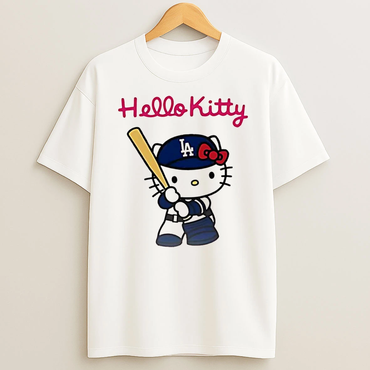 Awesome Hello Kitty X Los Angeles Dodgers 2025 Back To Back World Series Pink Baseball Tshirt Hoodie