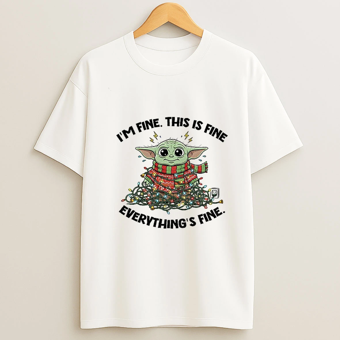 Baby Yoda Im Fine This Is Fine Everythings Fine Christmas Tshirt Hoodie