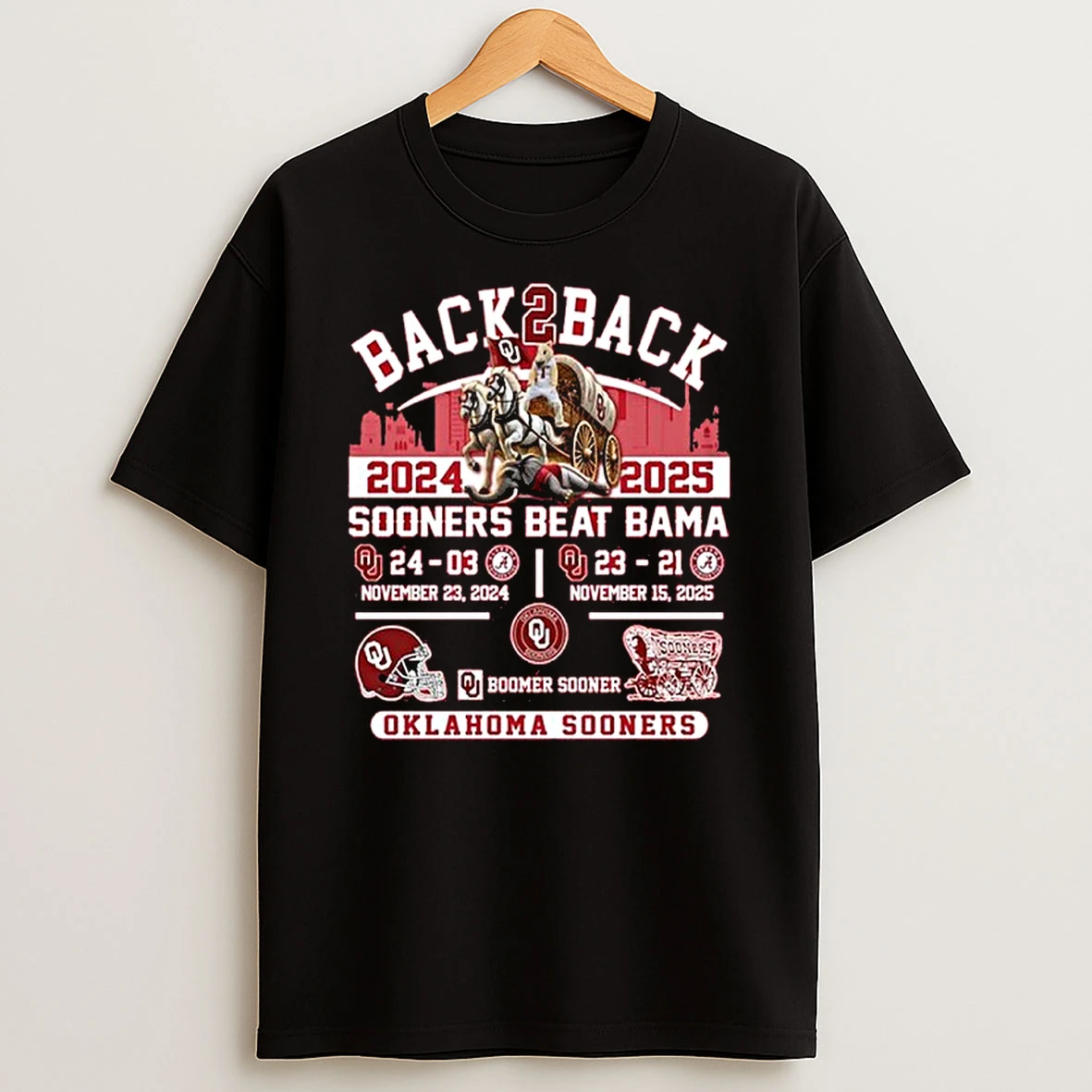 Back 2 Back 2024 2025 Oklahoma Sooners Beat Alabama Crimson Tide Boomer Sooner Tshirt Hoodie