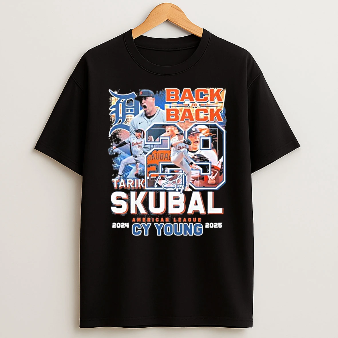 Back 2 Back Tarik Skubal Al Cy Young 2024 2025 Signature Tshirt Hoodie