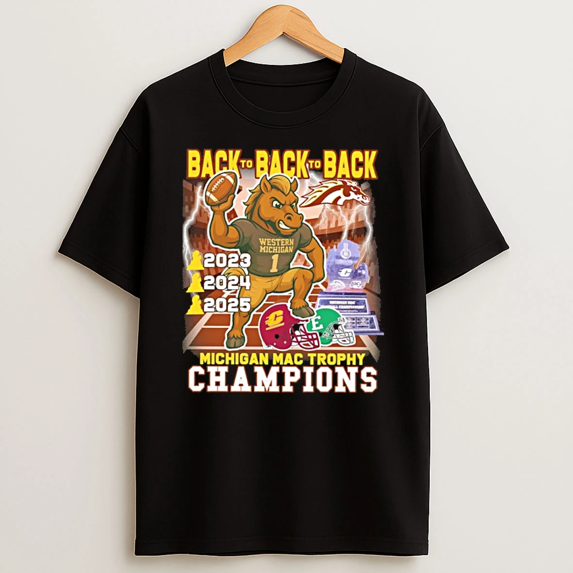 Back To Back To Back Michigan Mac Trophy Champions Tshirt Hoodie