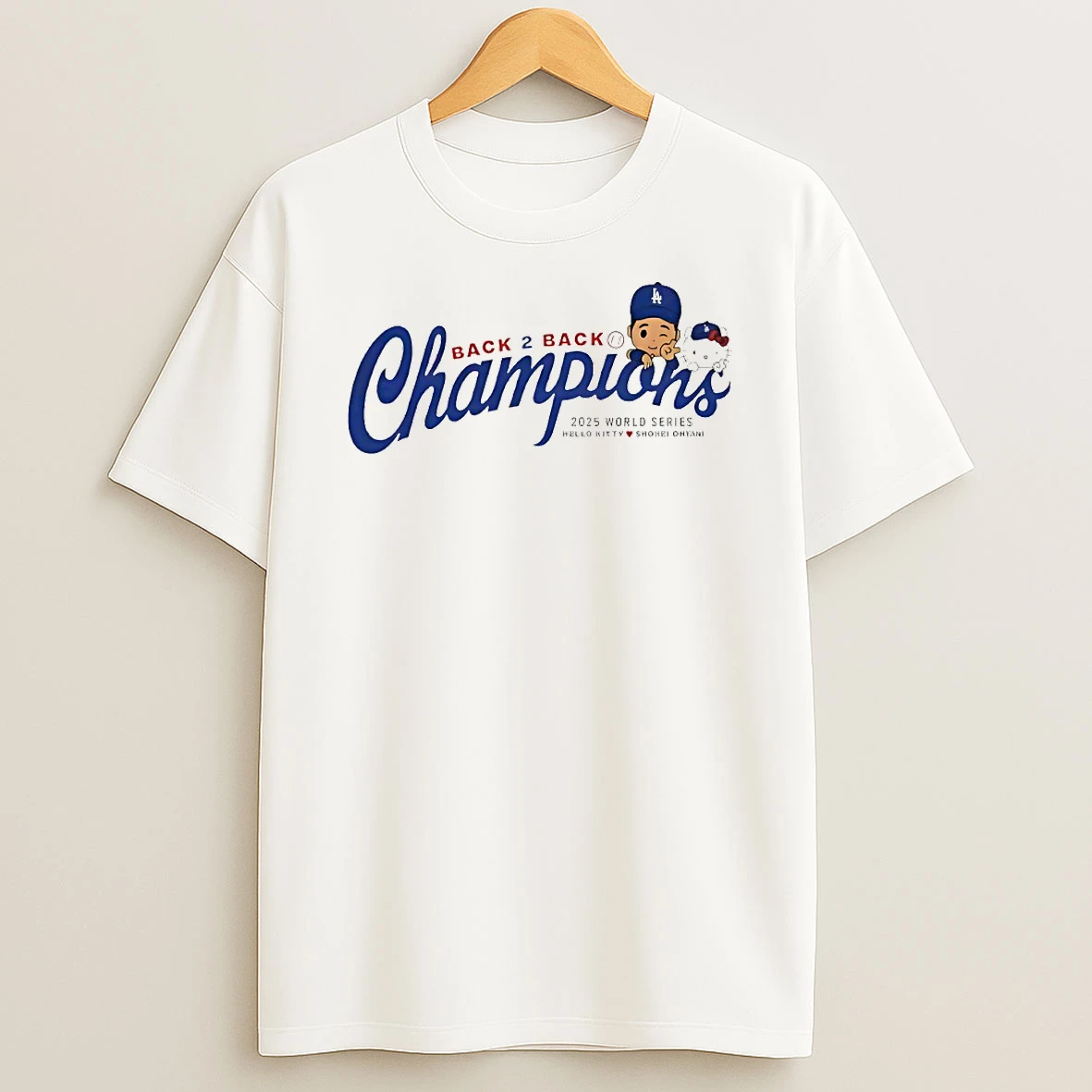 Back To Back 2025 World Series Shohei Ohtani Hello Kitty Los Angeles Dodgers Circle Tshirt Hoodie