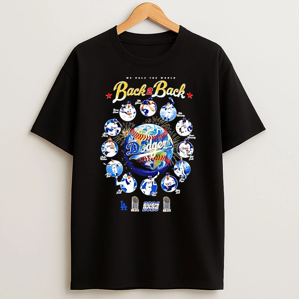 Back To Back 2025 World Series Champions Los Angeles Dodgers Earth Players Tshirt Hoodie