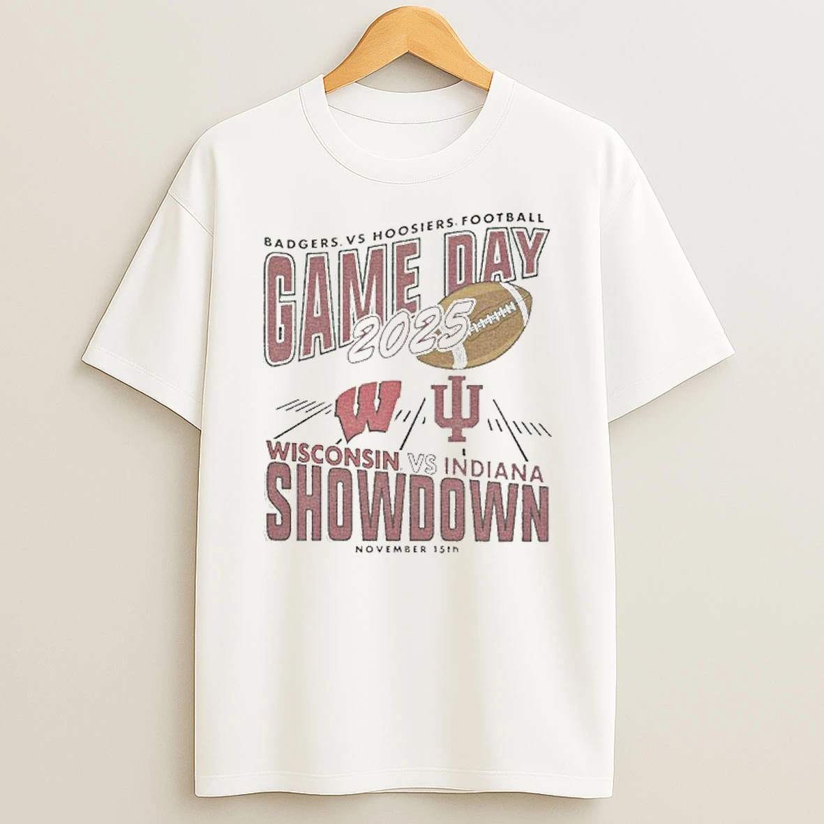Badgers Vs Hoosiers Football Gameday Showdown 2025 November 15th Tshirt Hoodie