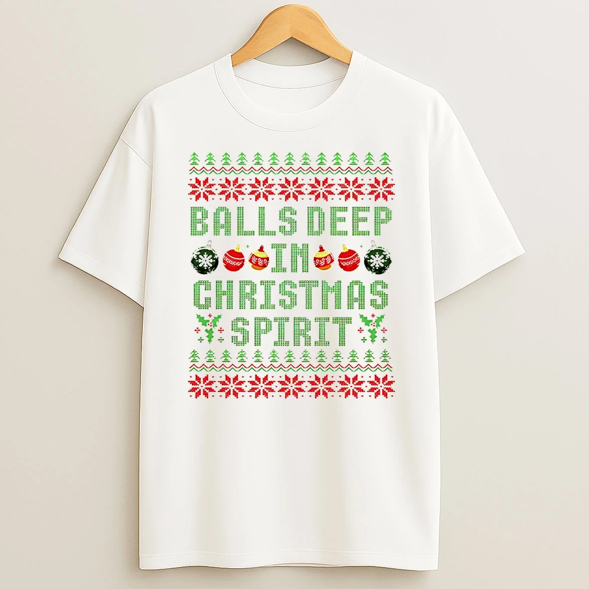 Balls Deep In Christmas Spirit Merry Christmas Tshirt Hoodie
